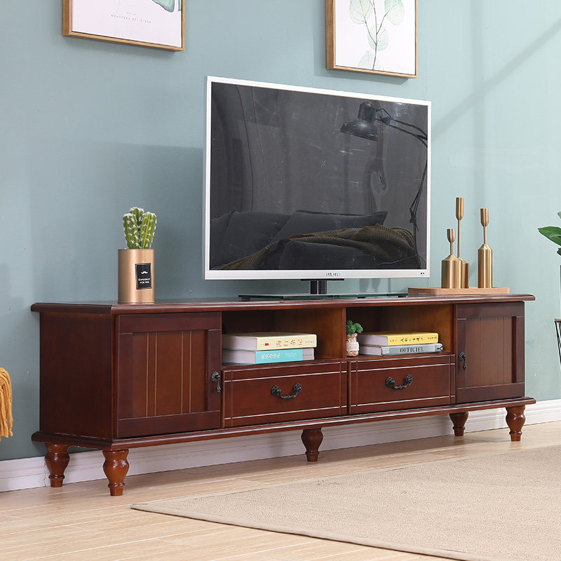 TV cabinet modern minimalist small apartment living room coffee table combination home mini bedroom light luxury solid wood TV cabinet