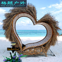 Bali Net Red Birds Nest with Autumn Thousands Outdoor Large Loving Birds Nest Chair Landing Hanging Chair Folk Photo