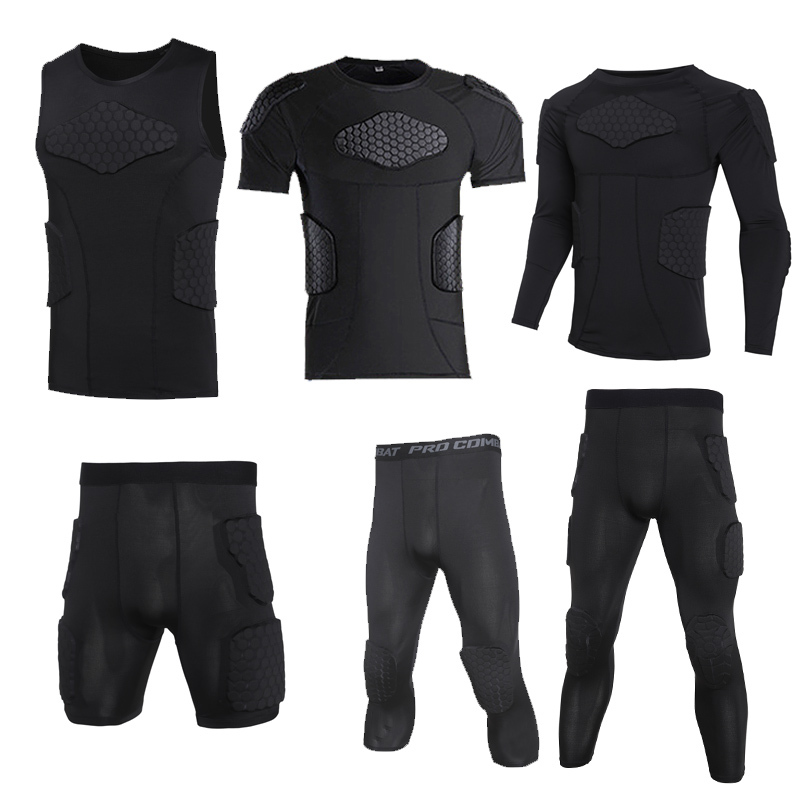 Pro Honeycomb Anti-Collision Clothing Short-Sleeved Inner Protective Pad Bodysuit Basketball Protective Vest Shorts Football Protective Clothing Pro Honeycomb Anti-Collision Clothing Short-Sleeved Inner Protective Pad Bodysuit Basketball Protective Vest Shorts Football Protective Clothing