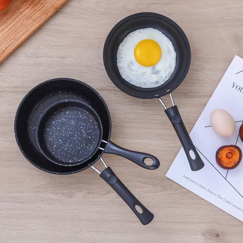 Japanese-Style 12cm Outdoor Mini Frying Pan Non-Stick Pan Egg Frying Pan Electric Stove Compatible Non-Stick Frying Pan Small Frying Pan