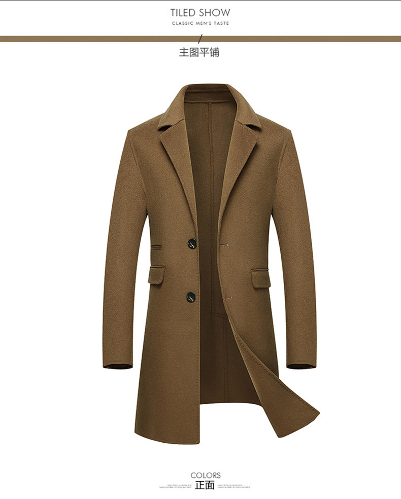 Áo khoác len nam cao cấp 2018 mới cho nam 100% len nguyên chất áo len hai mặt cashmere áo khoác nam cao cấp