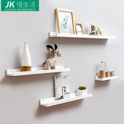 Solid wood one word clapboard wall shelf wall hanging living room TV wall clapboard bedroom wall board free punch