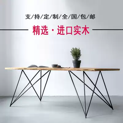 Nordic solid wood dining table Modern minimalist dining table and chair combination Small apartment computer desk desk Conference table Office desk