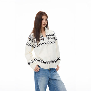 戚砚笛同款 COLDSTONE费尔岛民族风花瓣宽松慵懒开衫毛衣男女秋冬