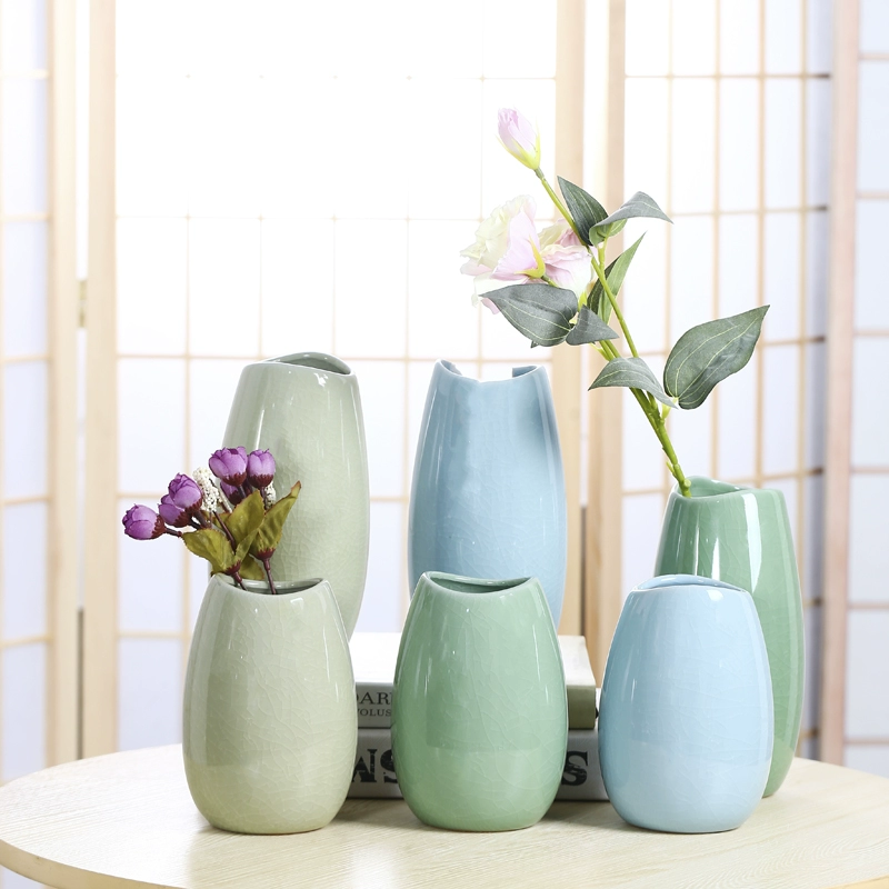 Bình gốm sứ Bình trang trí phòng khách Cắm hoa Sáng tạo đơn giản Hoa thủy canh Bình nhỏ bằng sứ Trang trí bằng gốm - Vase / Bồn hoa & Kệ