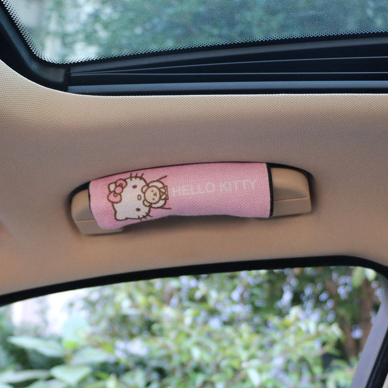 Cartoon car armrest cover car roof pull gloves cute female cute car car interior accessories car accessories