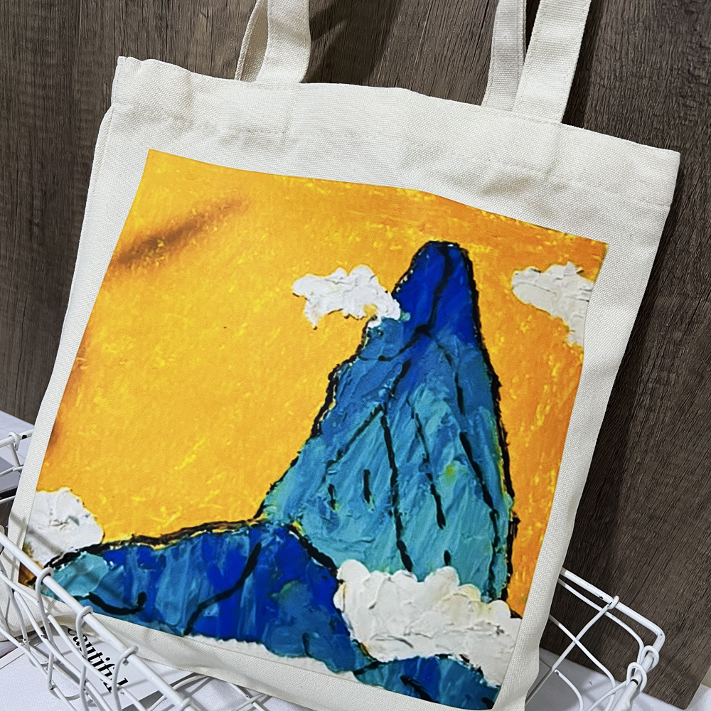 diy sail bag Inprint logo Children's hand painted painting eco-friendly gift canvas bag to figure to do the photo one up-to-Taobao