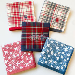 Japanese-Style Embroidered Pure Cotton Gauze Small Square Towel, Floral Couple Thick Face Towel, Small Handkerchief, Soft and Sweat-Absorbent Face Towel