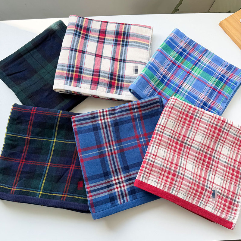 Export Japanese Order Classic Plaid Embroidered Cotton Gauze Bath Towel Couple Style Bath Towel Soft Japanese-Style Towel Export Japanese Order Classic Plaid Embroidered Cotton Gauze Bath Towel Couple Style Bath Towel Soft Japanese-Style Towel