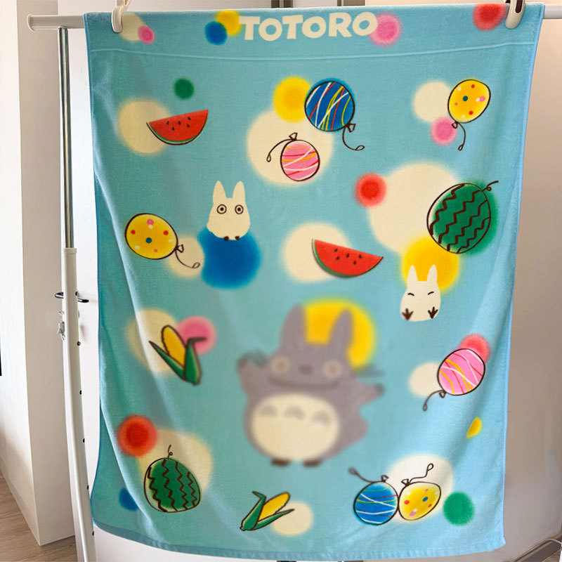 Export Export Trade Cat-Themed Pure Cotton Cut Velvet Cartoon Large Bath Towel 86*112cm Beach Towel Soft and Cute Bath Towel