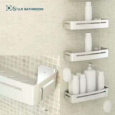 Non-perforated powder room shelf Space aluminum bathroom shelf Toilet wall-mounted bathroom toilet storage layer shelf