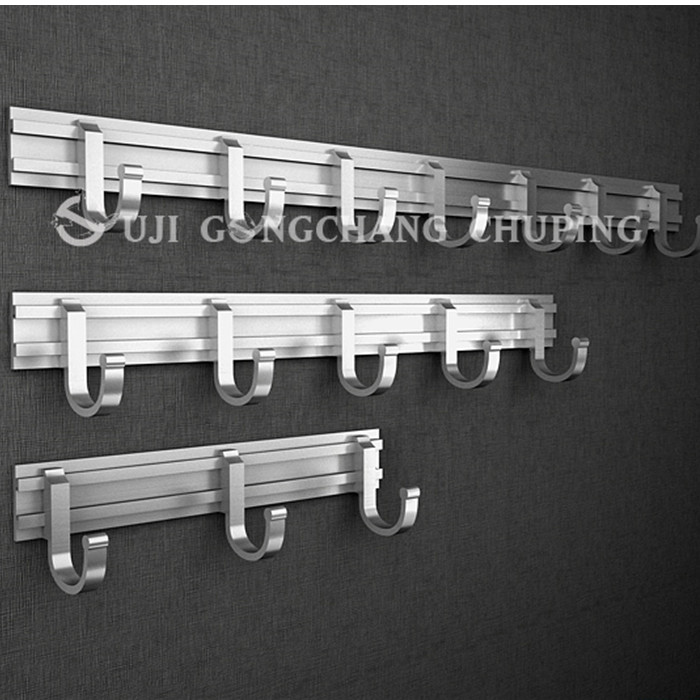 Space aluminum hook hanging clothes hook row hook Powder room clothes hook Towel hook Kitchen aluminum alloy hook Wall hanging