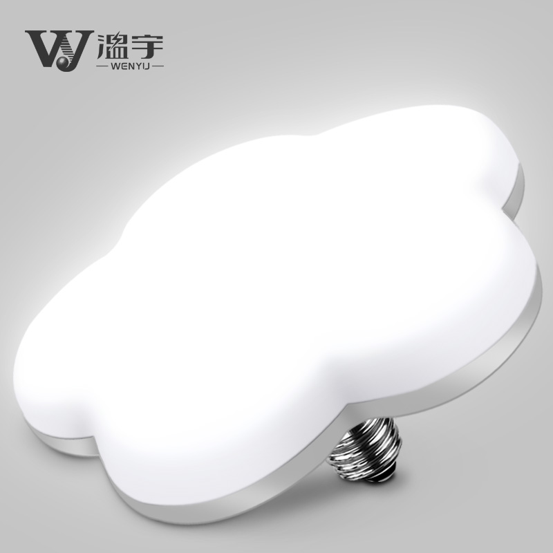 LED bulb super bright energy-saving lighting E27 screw creative plum flying saucer light High bright living room white household electric