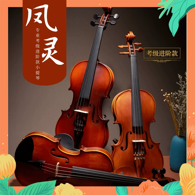 Feng Ling violin người mới bắt đầu nhập hướng dẫn sử dụng nhạc cụ gỗ rắn chuyên nghiệp kiểm tra học sinh lớp người lớn chơi trẻ em lớp - Nhạc cụ phương Tây