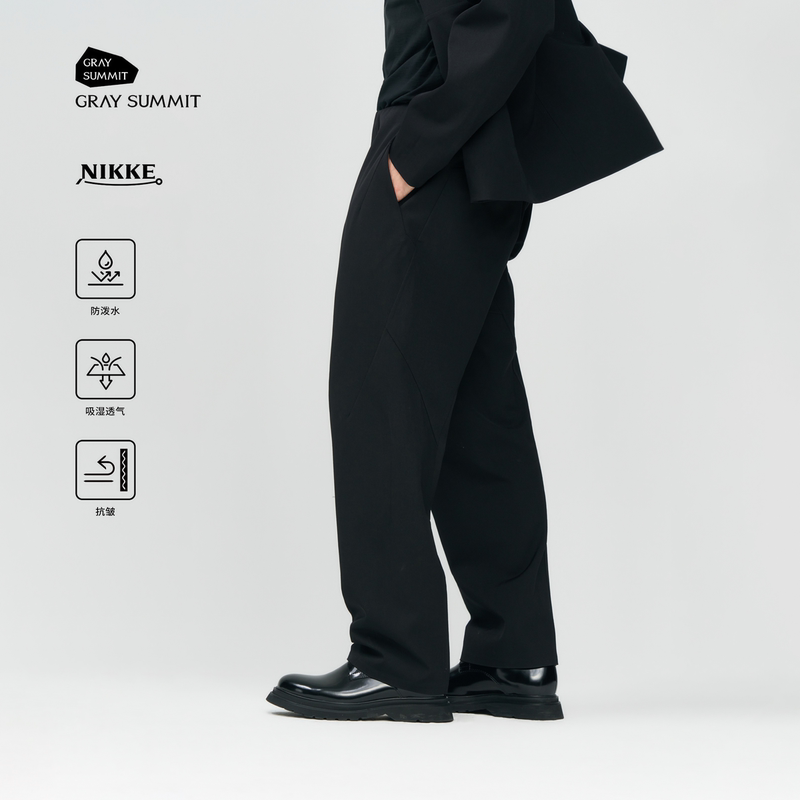 Gray Summit Original Nikke Heavy Worsted Wool Tailored Straight Casual Pants for Men Spere