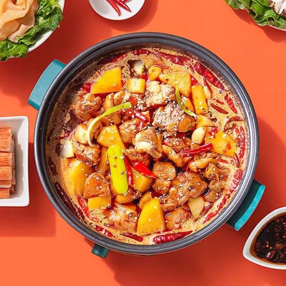 Cangzhou hot pot chicken cooked food specialty halal flavor vacuum fast food gift box cold chain transportation Yulequan hot pot chicken