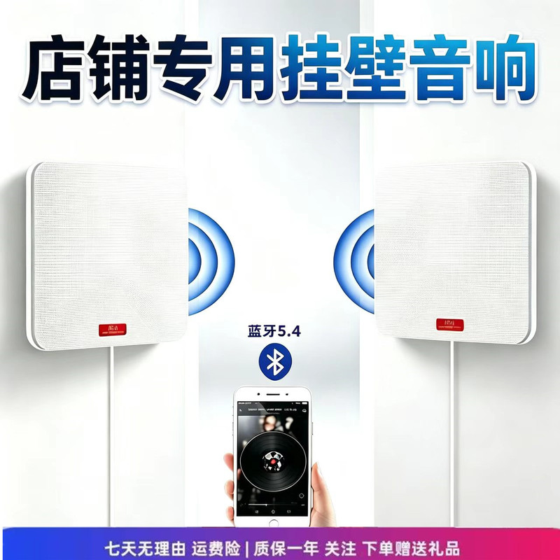 Wall-Mounted Speakers, Wireless Bluetooth Speakers, Indoor Wall-Mounted Speakers, Shop-Specific, Cafes, Classrooms, Supermarkets, Ultra-Thin Ceiling-Mounted