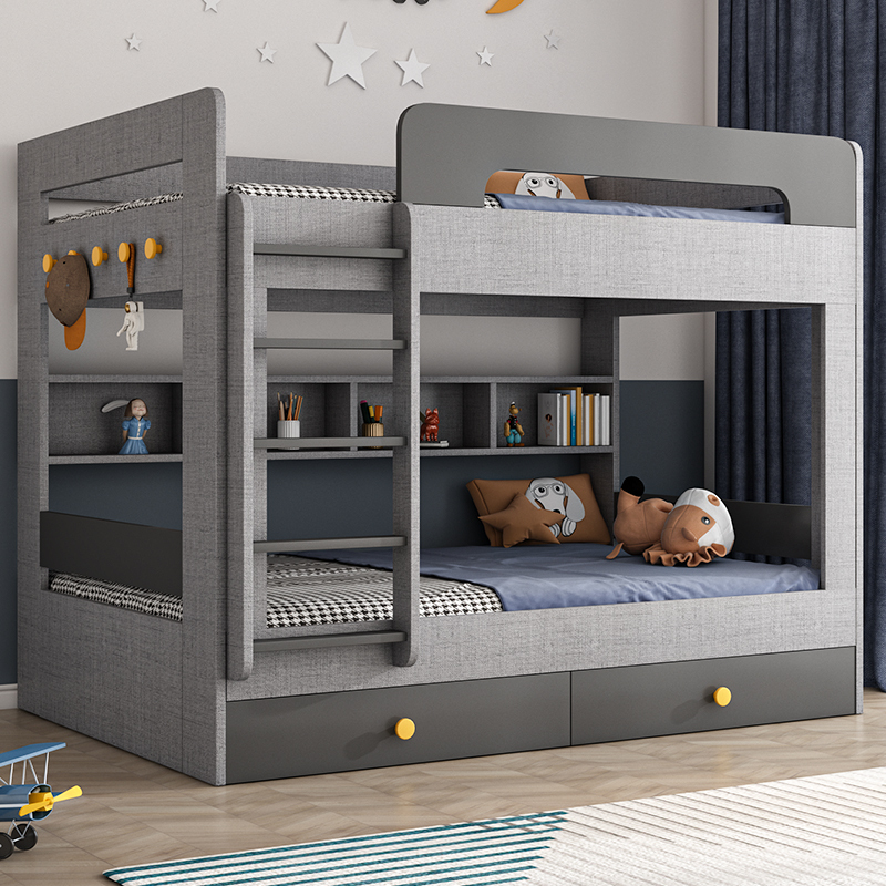 Bunk Beds for Adults, Same-Width High and Low Beds, Staggered Small Apartment Bunk Beds, Children's Double Beds with Upper and Lower Levels