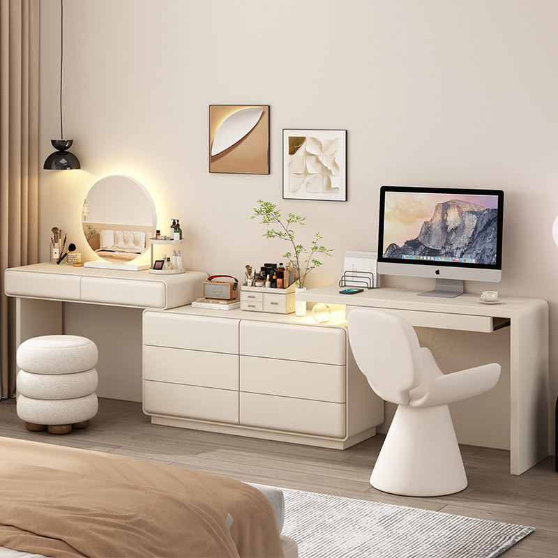 Solid Wood Desktop Computer Desk, Dressing Table, Integrated Cabinet, Bedside L-Shaped Corner Cabinet, Two-In-One Small Makeup Table Solid Wood Desktop Computer Desk, Dressing Table, Integrated Cabinet, Bedside L-Shaped Corner Cabinet, Two-In-One Small Makeup Table