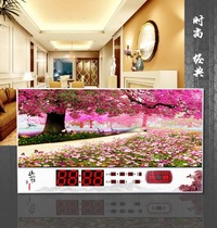 Decorative perpetual calendar electronic clock Living room mute wall clock Living room Household wall electronic calendar digital clock