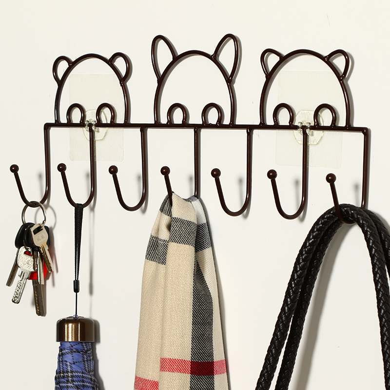 Hooks behind doors free punching strong viscose storage shelves Kitchen wall nail-free wall hanging clothes hook hangers