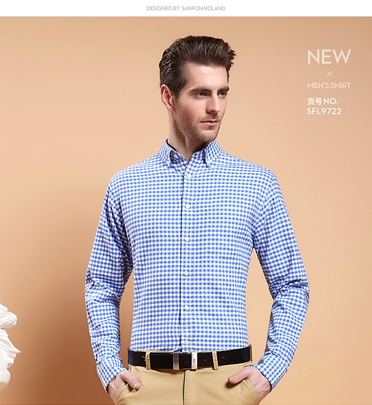 Paul nam mùa thu áo sơ mi kẻ sọc Cotton Oxford kinh doanh dệt may thanh niên giản dị Slim kích thước lớn áo sơ mi dài tay áo sơ mi hàng hiệu