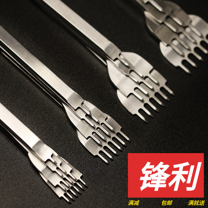 Mengke white steel Ling chopping handmade leather DIY leather art leather punching tools 3456mm bag suture introduction