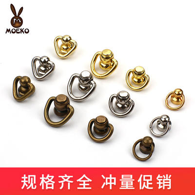 diy handmade leather goods, leather art, pure copper 360-degree rotating and Shang head bags, hardware accessories, leather bell pendants