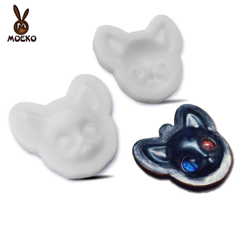 Japanese-style cat face elf pendant plastic mold handmade leather diy tools vegetable tanned leather version drawing grid sample