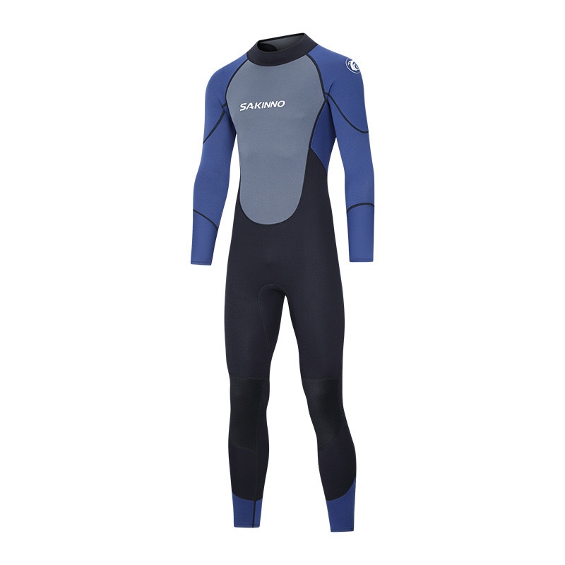 Handsome One-Piece Wetsuit for Men, Warm 3mm Freediving Suit, Surfing Paddleboard Sailing Wet Suit, Snorkeling Suit, Swimsuit
