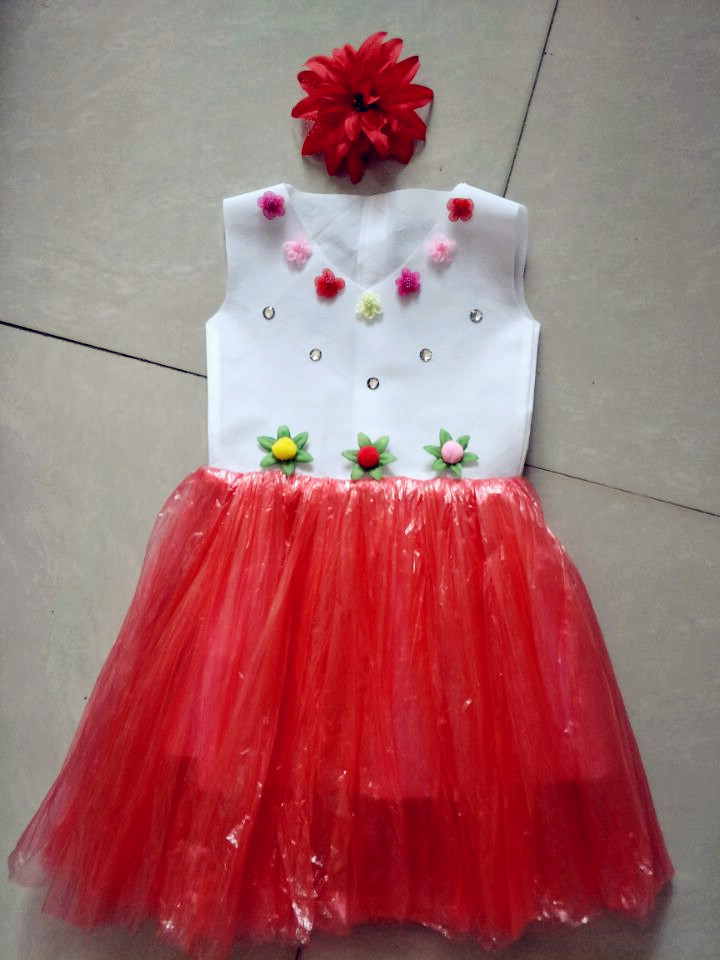 Quần áo bảo vệ môi trường cho trẻ em mới DIY handmade thời trang trình diễn trang phục quần áo mẫu giáo quần áo phụ nữ-trẻ em trình diễn trang phục shop quan ao tre em