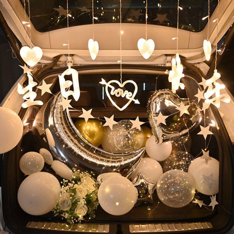 Car birthday decoration Scene arrangement Background trunk Romantic Courseware Tailbox Supplies Car Birthday Coupe