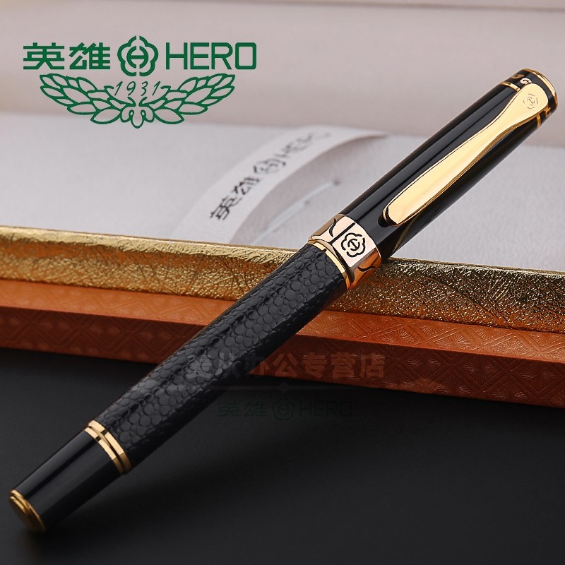 HERO hero pen 88 noble door leather pen ink pen writing Iridium pen fashion business office adult pen practice advertising pen Gift gift custom lettering