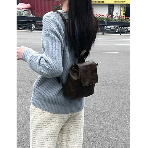 Маленький коричневый рюкзак, брендовая сумка на одно плечо, в американском стиле