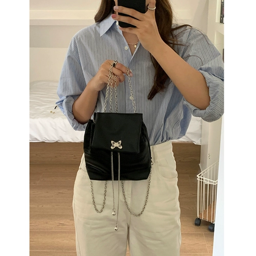 Небольшая дизайнерская цепь, рюкзак, серебряная сумка через плечо, изысканный стиль