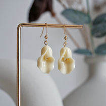 February Floating Cha Cigu Flower) Lily of the Valley earrings forever flower ear clip without ear hole female orchid earrings