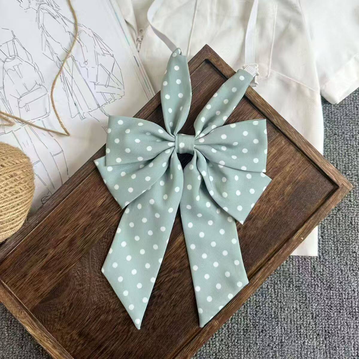 JK uniform polka dot bow tie preppy style long-handled angled basic double-layer polka dot bow tie school uniform feel matching accessories