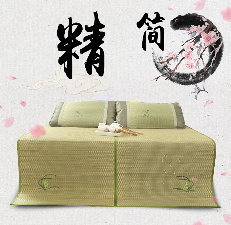 Natural thảm rơm mat 1,5m 1.8m đôi gấp mat 1,2m thảm ký túc xá quân - Thảm mùa hè chiếu tre