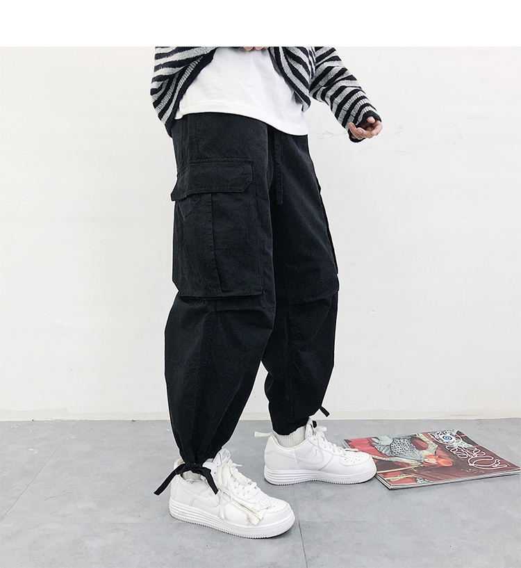 Dannyandzee 18 mùa thu retro giặt lớn dụng cụ rút dây rút thẳng chín điểm quần âu nam quần bò nam đẹp