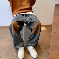 Зимние ретро шерстяные удерживающие тепло брендовые штаны, свободный прямой крой