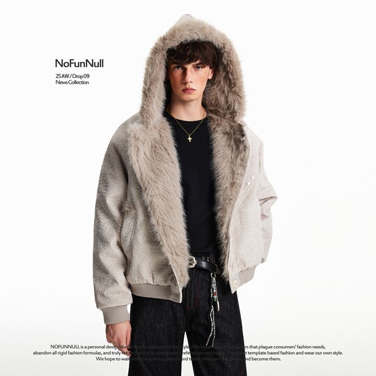 NOFUNNULL Cloud Velvet Short Mountain Carving Cotton Clothes