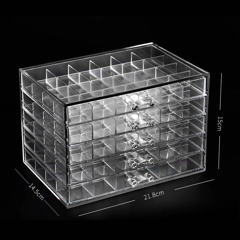 Nail shop jewelry storage box 5-layer 120-grid drawer-type large capacity Acrylic transparent removable desktop storage