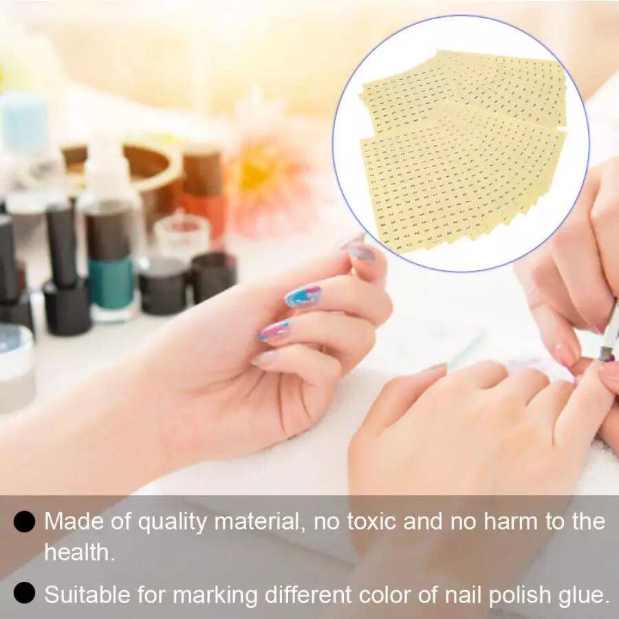 Glass color card small square number sticker label Digital nail nail polish glue Bottle number plate number sticker