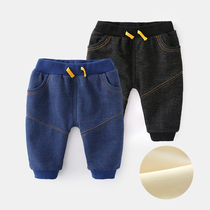 Baby pants mens autumn and winter warm jeans Baby big pp pants velvet winter Baby girl toddler thick cotton pants winter