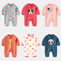 Baby one-piece newborn clothes Spring and autumn baby boy toddler out clothes Female autumn pure cotton coat Baby autumn clothes