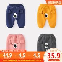 Baby casual pants thickened male newborn 0-6 months winter trousers women Baby pants plus velvet warm winter wear