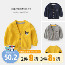 Baby knitted cardigan autumn top 6 male baby cotton jacket Female 3 months newborn clothes Western style sweater