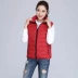 Nhóm tùy chỉnh xuống bông vest vest vai tùy chỉnh quần áo công việc đứng cổ áo dây kéo dày vest vest in logo áo khoác mùa đông nam Áo vest cotton