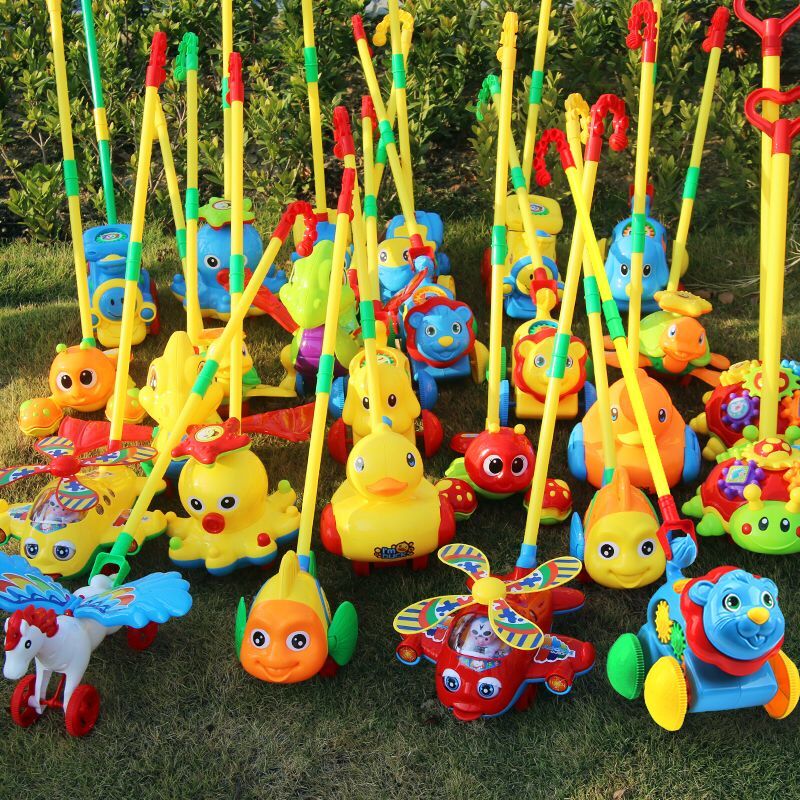 Children Baby baby stroller Toy push music Single rod hand push plane Toddler walk doll stroller