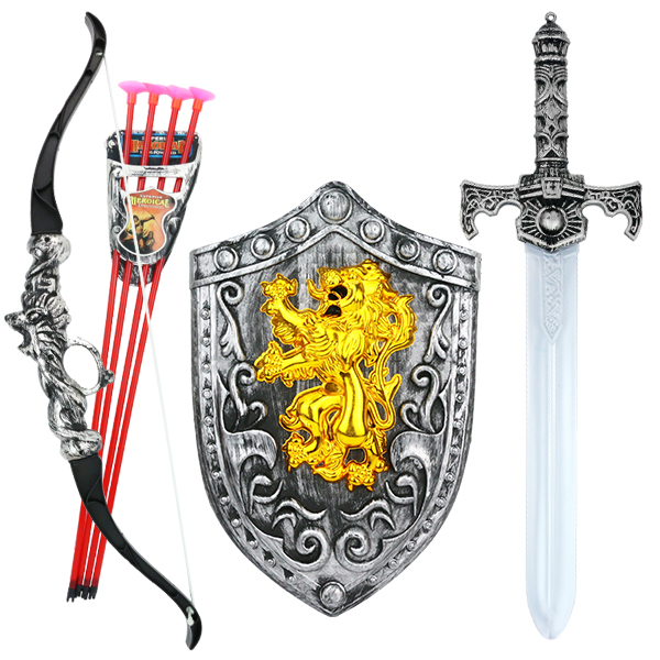 Children's bow and arrow sucker shooting toy set traditional toy crossbow sword shield combination boy toy gift